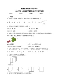 福建省泉州第一中学2023-2024学年七年级上学期第二次月考数学试卷(含答案)