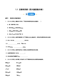 数学七年级上册1.1 正数和负数精品习题