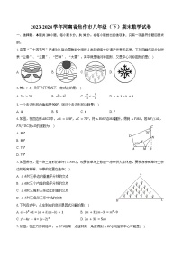 2023-2024学年河南省焦作市八年级（下）期末数学试卷（含答案）