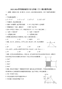 2023-2024学年陕西省汉中市七年级（下）期末数学试卷（含答案）