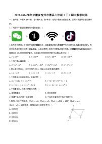 2023-2024学年安徽省宿州市萧县七年级（下）期末数学试卷（含答案）