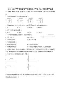 2023-2024学年浙江省金华市浦江县八年级（上）期末数学试卷（含答案）