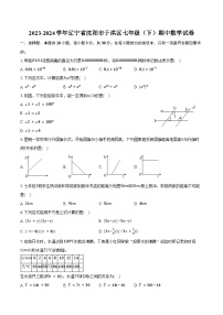 2023-2024学年辽宁省沈阳市于洪区七年级（下）期中数学试卷（含答案）