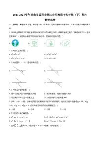 2023-2024学年湖南省益阳市沅江市两校联考七年级（下）期末数学试卷（含答案）