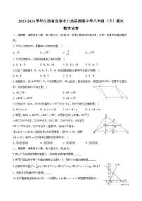 2023-2024学年江西省宜春市上高县泗溪中学八年级（下）期末数学试卷（含答案）