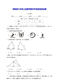 浙教版八年级上册数学期中学业质量测试卷（含答案解析）