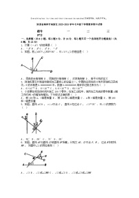 [数学][期中]陕西省榆林市高新区2023-2024学年七年级下学期数学期中试卷