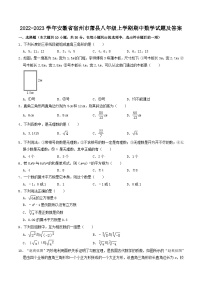 2022-2023学年安徽省宿州市萧县八年级上学期期中数学试题及答案