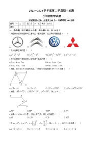 +江苏省徐州市新沂市2023-2024学年七年级下学期期中抽测数学试题(无答案)