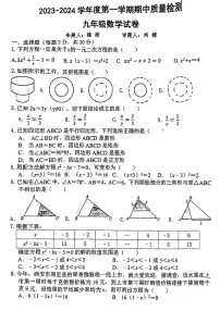 陕西省西安市第三中学2023-2024学年九年级上学期11月期中数学试题