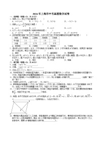2024年上海市中考真题数学试卷及答案