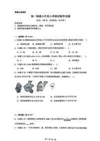 陕西省西安市铁一中陆港中学2024-2025学年七年级上学期入学分班测试数学试题