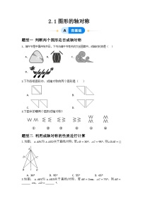 青岛版八年级上册2.1 图形的轴对称精品随堂练习题