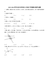 2023-2024学年北京市怀柔区七年级下学期期末数学试题（含详细答案解析）