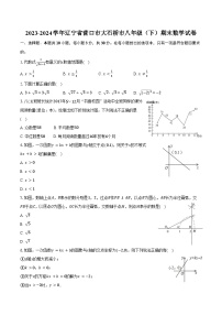 2023-2024学年辽宁省营口市大石桥市八年级（下）期末数学试卷（含答案）