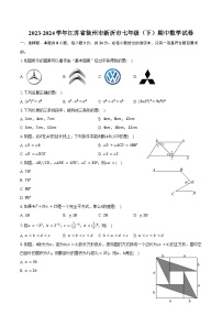 2023-2024学年江苏省徐州市新沂市七年级（下）期中数学试卷（含答案）