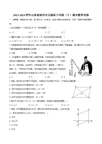 2023-2024学年山东省滨州市无棣县八年级（下）期末数学试卷（含答案）