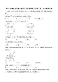 2023-2024学年内蒙古呼伦贝尔市阿荣旗八年级（下）期末数学试卷（含答案）