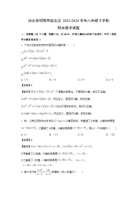 [数学][期末]河北省邯郸市成安县2023-2024学年八年级下学期期末数学试题(解析版)