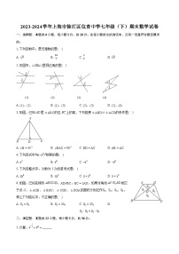 2023-2024学年上海市徐汇区位育中学七年级（下）期末数学试卷（含详细答案解析）