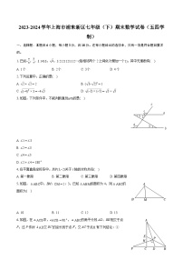 2023-2024学年上海市浦东新区七年级（下）期末数学试卷（五四学制）（含详细答案解析）