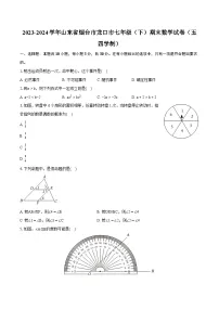 2023-2024学年山东省烟台市龙口市七年级（下）期末数学试卷（五四学制）(含详细答案解析)