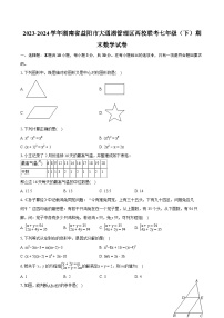 2023-2024学年湖南省益阳市大通湖管理区两校联考七年级（下）期末数学试卷（含详细答案解析）