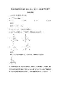 [数学]四川省绵阳市游仙区2023-2024学年八年级上学期开学试题(解析版)