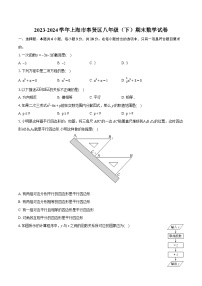 2023-2024学年上海市奉贤区八年级（下）期末数学试卷（含详细答案解析）