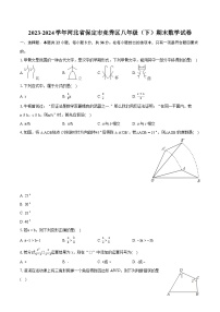 2023-2024学年河北省保定市竞秀区八年级（下）期末数学试卷（含详细答案解析）