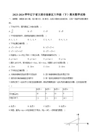 2023-2024学年辽宁省大连市高新区八年级（下）期末数学试卷（含详细答案解析）