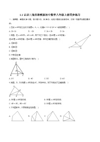 初中数学浙教版八年级上册1.1 认识三角形优秀课时训练