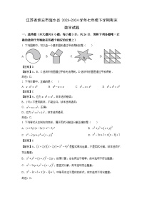 [数学][期末]江苏省淮安市涟水县2023-2024学年七年级下学期期末试题(解析版)