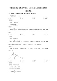 [数学][期末]宁夏回族自治区吴忠市2023-2024学年七年级下学期期末试题(解析版)