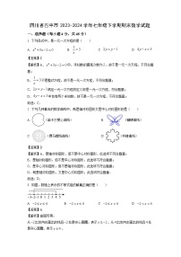 [数学][期末]四川省巴中市2023-2024学年七年级下学期期末试题(解析版)