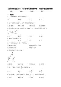 [数学][期中]天津市部分区2023～2024学年七年级下学期4月期中考试数学试卷(有详解)