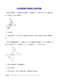 初中数学中考复习专题满分秘籍讲义练习 反比例函数中的直角三角形问题