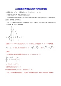 初中数学中考复习专题满分秘籍讲义练习二次函数中的线段长度有关的综合问题