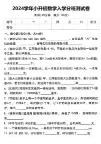 四川省成都市青羊区部分学校2024-2025学年七年级上学期入学分班考试数学试题