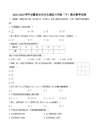 2023-2024学年安徽省安庆市太湖县八年级（下）期末数学试卷（含详细答案解析）
