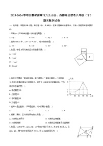 2023-2024学年安徽省淮南市八公山区、西部地区联考八年级（下）期末数学试卷（含详细答案解析）