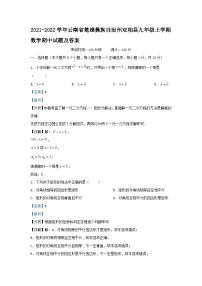 2021-2022学年云南省楚雄彝族自治州双柏县九年级上学期数学期中试题及答案