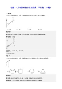 专题17 几何图形初步及相交线、平行线（40题）（教师卷+学生卷）- 2024年中考数学真题分类汇编（全国通用）