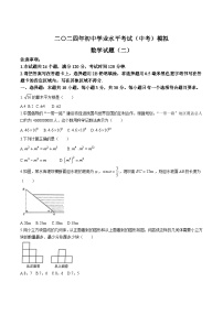 山东省菏泽市单县八校联考2024届九年级下学期中考二模数学试卷(含答案)