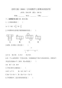 2024-2025学年北师大版七年级数学上册期末质量评价试题+答案