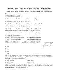 2023-2024学年广东省广州大学附中八年级（下）期末数学试卷（含详细答案解析）