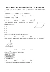 2023-2024学年广东省深圳中学初中部八年级（下）期末数学试卷（含详细答案解析）