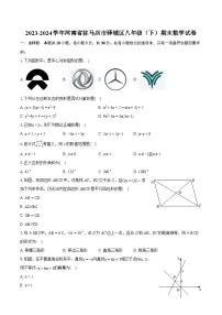 2023-2024学年河南省驻马店市驿城区八年级（下）期末数学试卷（含详细答案解析）