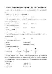 2023-2024学年湖南省衡阳市四校联考八年级（下）期末数学试卷（含详细答案解析）
