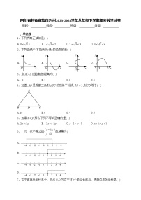 四川省甘孜藏族自治州2023-2024学年八年级下学期期末数学试卷(含答案)